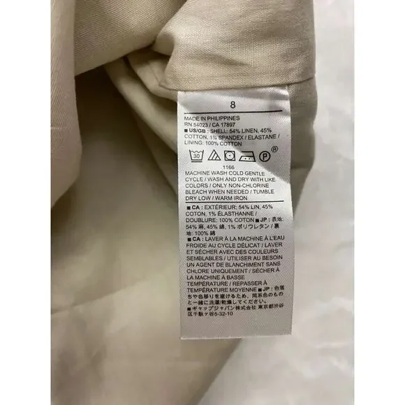 Banana Republic Linen Blend A-Line Front button detail Mini Skirt Sz 8 - Picture 7 of 10